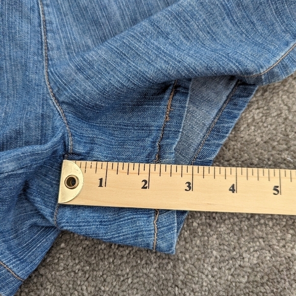 BLUE Spice blue denim overalls romper shorts size Small - Picture 7 of 10